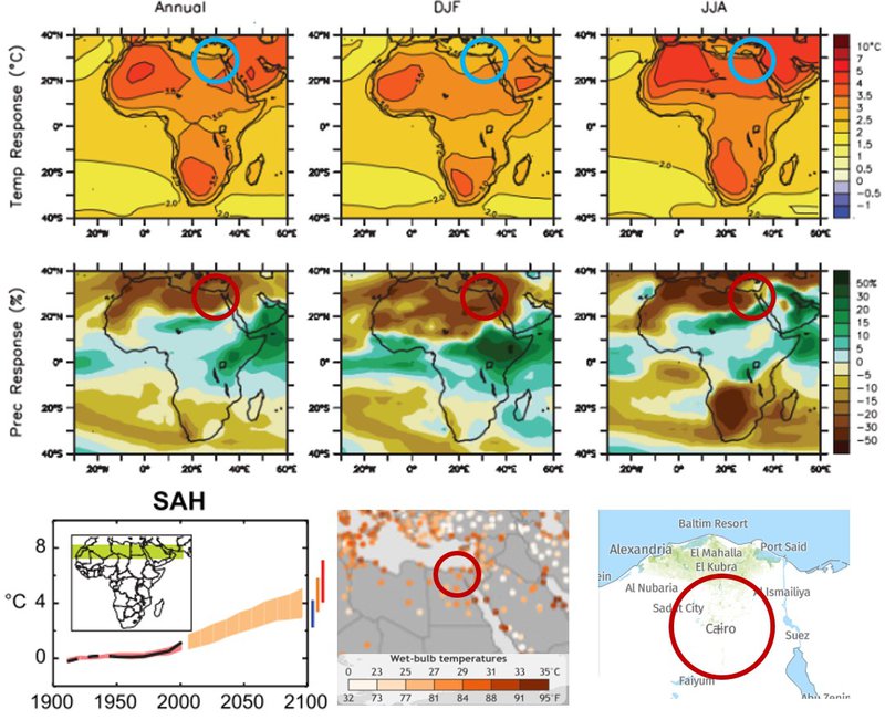 Cairo climate projections temp effects