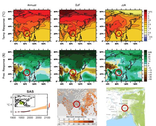 Dhaka climate projections temp effects