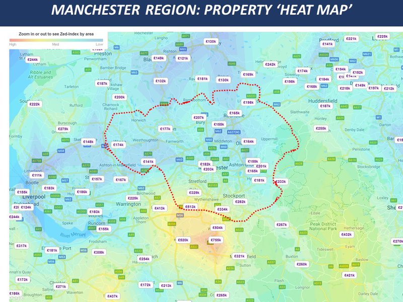 Manchester region property heat map